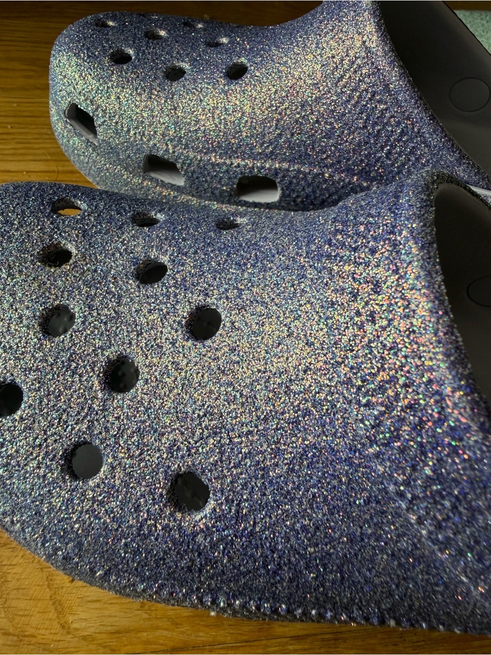 Crocs Size 7W Purple Glitter Sparkle - Picture 10 of 12